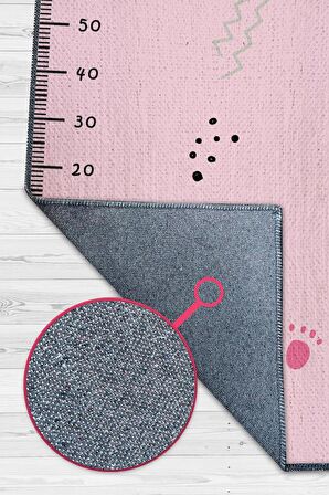 Homshtag Kızım Büyüyor Metreli Pamuklu Dokuma Tabanlı Yıkanabilir Kaymaz Dekoratif Çocuk Odası Halısı