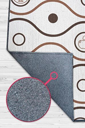 Homshtag Sevdiğim Tatlar Pamuklu Dokuma Tabanlı Yıkanabilir Kaymaz Dekoratif Mutfak Halısı