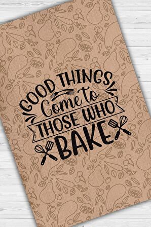 Homshtag Yemek Yap Mutlu Ol Pamuklu Dokuma Tabanlı Yıkanabilir Kaymaz Dekoratif Mutfak Halısı