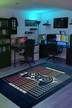 Homshtag Büyük Düşün Pamuklu Dokuma Tabanlı Yıkanabilir Kaymaz Dekoratif Oyuncu Halısı