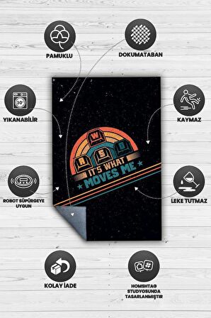 Homshtag WASD Pamuklu Dokuma Tabanlı Yıkanabilir Kaymaz Dekoratif Oyuncu Halısı