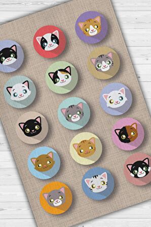 Homshtag Sevimli Kediler Pamuklu Dokuma Tabanlı Yıkanabilir Kaymaz Dekoratif Halı