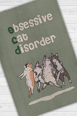 Homshtag Opsesif Kedi Bozukluğu Pamuklu Dokuma Tabanlı Yıkanabilir Kaymaz Dekoratif Halı