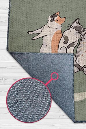 Homshtag Opsesif Kedi Bozukluğu Pamuklu Dokuma Tabanlı Yıkanabilir Kaymaz Dekoratif Halı