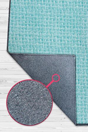 Homshtag Oynayalım Mı Pamuklu Dokuma Tabanlı Yıkanabilir Kaymaz Dekoratif Halı