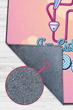 Homshtag Seni Duyamam  Pamuklu Dokuma Tabanlı Yıkanabilir Kaymaz Dekoratif Halı