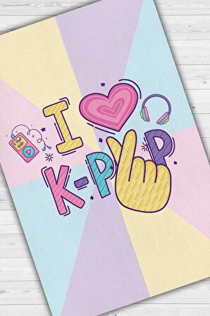 Homshtag Renkli K-pop Pamuklu Dokuma Tabanlı Yıkanabilir Kaymaz Dekoratif Halı