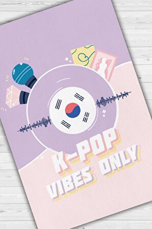 Homshtag Sadece K-pop Pamuklu Dokuma Tabanlı Yıkanabilir Kaymaz Dekoratif Halı