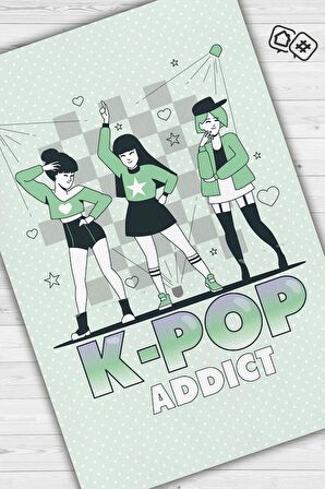 Homshtag K-pop Bağımlısı Pamuklu Dokuma Tabanlı Yıkanabilir Kaymaz Dekoratif Halı