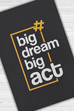 Homshtag Hayal Et Harekete Geç Pamuklu Dokuma Tabanlı Yıkanabilir Kaymaz Dekoratif Home Office Halısı