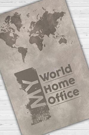 Homshtag Benim Evim Benim Ofisim Pamuklu Dokuma Tabanlı Yıkanabilir Kaymaz Dekoratif Home Office Halısı