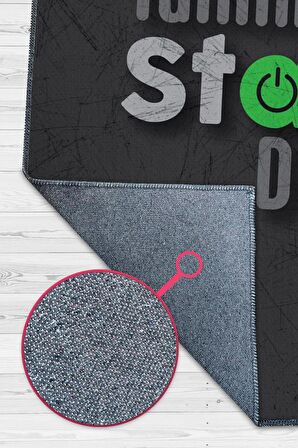 Homshtag Konuşma Başla Pamuklu Dokuma Tabanlı Yıkanabilir Kaymaz Dekoratif Home Office Halısı