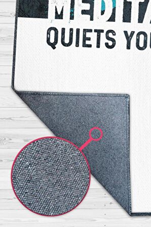 Homshtag Zihnini Sustur Pamuklu Dokuma Tabanlı Yıkanabilir Kaymaz Dekoratif Halı