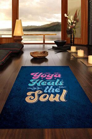 Homshtag Yoga İyileştirir Pamuklu Dokuma Tabanlı Yıkanabilir Kaymaz Dekoratif Halı