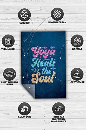 Homshtag Yoga İyileştirir Pamuklu Dokuma Tabanlı Yıkanabilir Kaymaz Dekoratif Halı