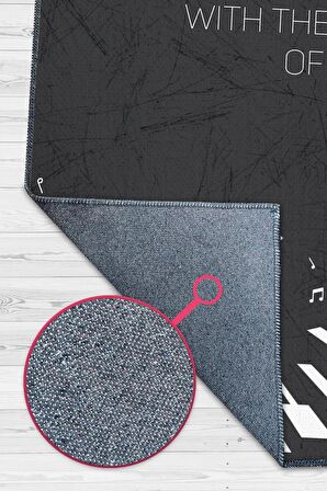 Homshtag Kalbinin Ritmiyle Yürü Pamuklu Dokuma Tabanlı Yıkanabilir Kaymaz Dekoratif Halı