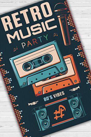 Homshtag Retro Müzik Pamuklu Dokuma Tabanlı Yıkanabilir Kaymaz Dekoratif Halı