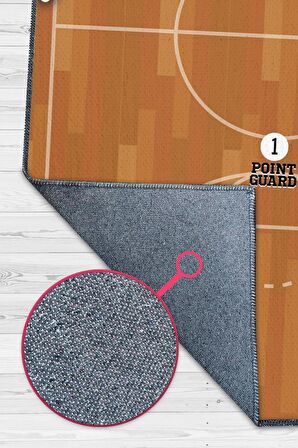 Homshtag Basketbol Oynamak İçin Doğdum Pamuklu Dokuma Tabanlı Yıkanabilir Kaymaz Dekoratif Basketbol Sever Halısı