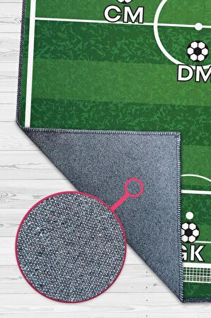 Homshtag Formasyon 4-3-3 Pamuklu Dokuma Tabanlı Yıkanabilir Kaymaz Dekoratif Futbol Sever Halısı