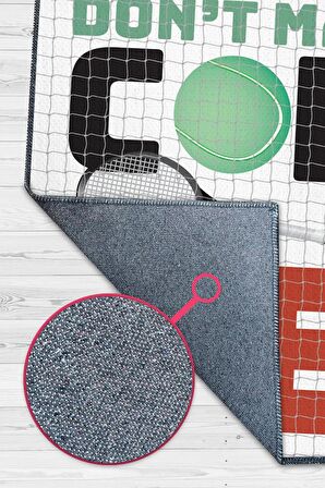 Homshtag Beni Fileye Getirme Pamuklu Dokuma Tabanlı Yıkanabilir Kaymaz Dekoratif Voleybol Sever Halısı