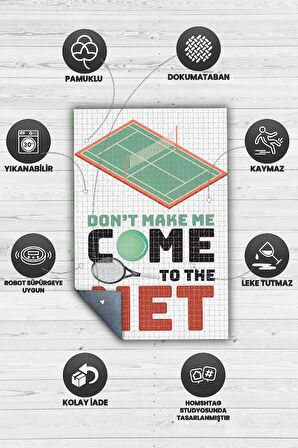 Homshtag Beni Fileye Getirme Pamuklu Dokuma Tabanlı Yıkanabilir Kaymaz Dekoratif Voleybol Sever Halısı