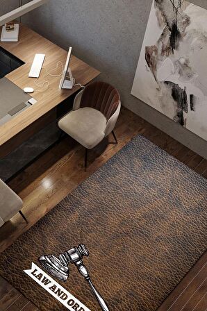 Homshtag Kanun ve Düzen Pamuklu Dokuma Tabanlı Yıkanabilir Kaymaz Avukat Halısı