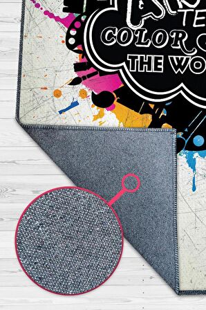 Homshtag Resim Öğretmeni Pamuklu Dokuma Tabanlı Yıkanabilir Kaymaz Öğretmen  Halısı