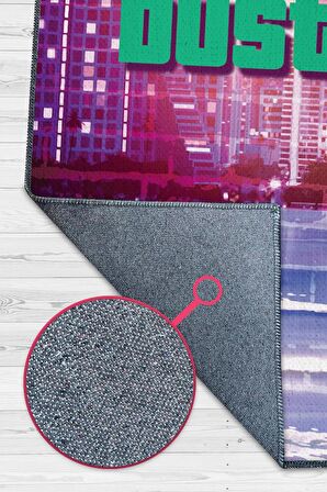 Homshtag Busted Pamuklu Dokuma Tabanlı Yıkanabilir Kaymaz Gamer Halısı