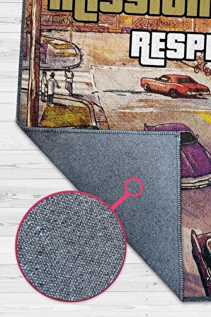 Homshtag Respect Pamuklu Dokuma Tabanlı Yıkanabilir Kaymaz Gamer Halısı