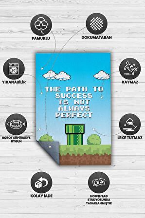 Homshtag The Path Pamuklu Dokuma Tabanlı Yıkanabilir Kaymaz Gamer Halısı