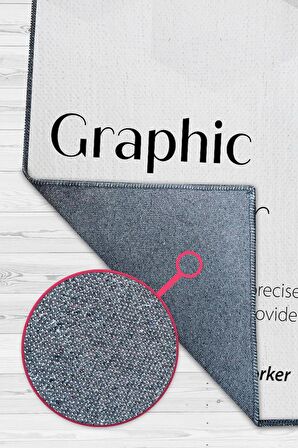 Homshtag Grafik Tasarımcı Pamuklu Dokuma Tabanlı Yıkanabilir Kaymaz Tasarımcı Halısı