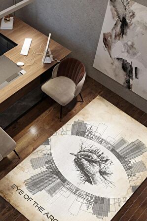 Homshtag Mimarın Gözü Pamuklu Dokuma Tabanlı Yıkanabilir Kaymaz Mimar Halısı