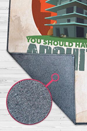 Homshtag Önce Mimarı Ara Pamuklu Dokuma Tabanlı Yıkanabilir Kaymaz Mimar Halısı