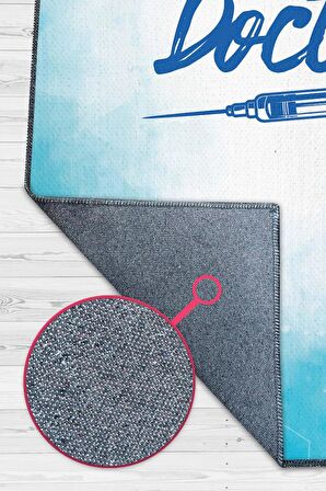 Homshtag Ben Doktorum Dokuma Tabanlı Yıkanabilir Kaymaz Doktor Halısı