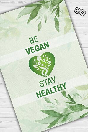 Homshtag Vegan Ol Sağlıklı Kal Dokuma Tabanlı Yıkanabilir Kaymaz Vegan Halısı