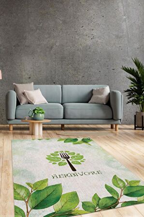 Homshtag Otçul Dokuma Tabanlı Yıkanabilir Kaymaz Vegan Halısı