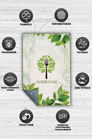 Homshtag Otçul Dokuma Tabanlı Yıkanabilir Kaymaz Vegan Halısı