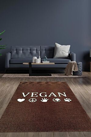Homshtag Vegan Dokuma Tabanlı Yıkanabilir Kaymaz Vegan Halısı