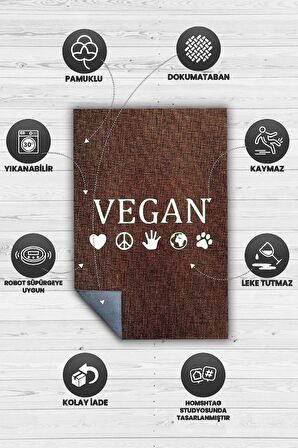Homshtag Vegan Dokuma Tabanlı Yıkanabilir Kaymaz Vegan Halısı