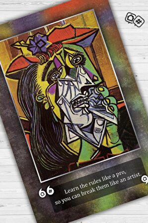 Homshtag Ağlayan Kadın Picasso Dokuma Tabanlı Yıkanabilir Kaymaz Sanat Sever Halısı