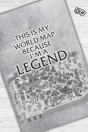 Homshtag Ben Efsaneyim Dokuma Tabanlı Yıkanabilir Kaymaz Gamer Halısı