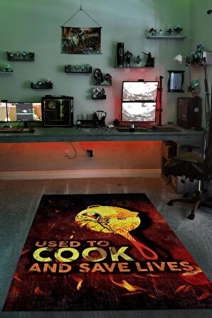 Homshtag Hayat Kurtaran Tava Dokuma Tabanlı Yıkanabilir Kaymaz Gamer Halısı