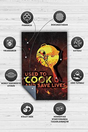 Homshtag Hayat Kurtaran Tava Dokuma Tabanlı Yıkanabilir Kaymaz Gamer Halısı