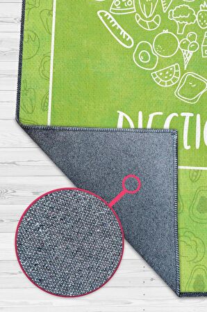 Homshtag Diyetisyen Dokuma Tabanlı Yıkanabilir Kaymaz Diyetisyen Halısı