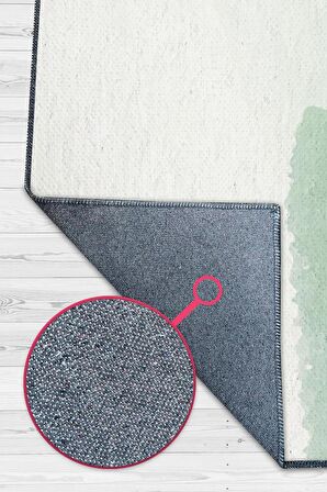 Homshtag İyi Ye İyi Ol Dokuma Tabanlı Yıkanabilir Kaymaz Diyetisyen Halısı