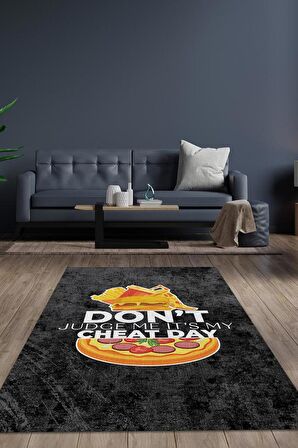 Homshtag Cheat Day Dokuma Tabanlı Yıkanabilir Kaymaz Diyetisyen Halısı