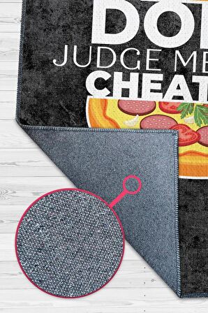 Homshtag Cheat Day Dokuma Tabanlı Yıkanabilir Kaymaz Diyetisyen Halısı