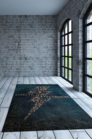 Homshtag Expecto Patronum Dokuma Tabanlı Yıkanabilir Kaymaz Harry Potter Film Halısı