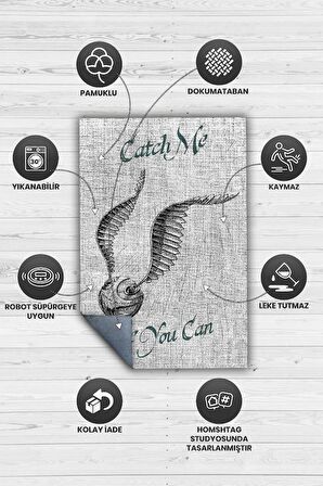 Homshtag Beni Yakala Dokuma Tabanlı Yıkanabilir Kaymaz Harry Potter Film Halısı