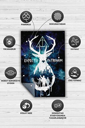 Homshtag Expecto Dokuma Tabanlı Yıkanabilir Kaymaz Harry Potter Film Halısı